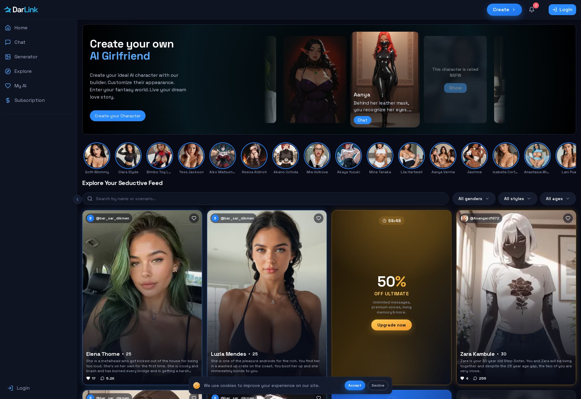 DarLink AI homepage, as it appears to a new visitor